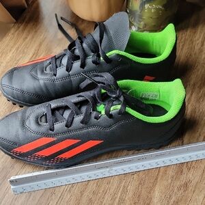 Adidas Kids Black and Neon Green Sneakers